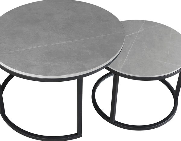 KONFERENČNÍ STOLEK, šedá, kámen, 68/43/68 cm MID.YOU - Konferenční stolky, Online Only