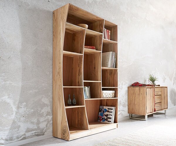 DELIFE Regál Live-Edge 120 cm akácie přírodní pravý