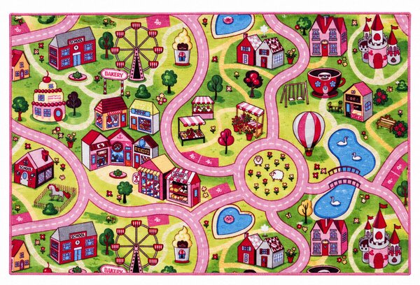 Associated Weavers, Dětský kusový koberec silnice Sweet Town, 160x230, vícebarevná, dětský pokoj
