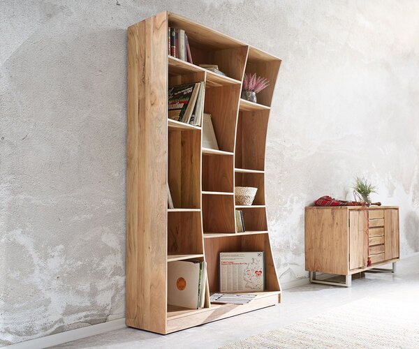 DELIFE Nástěnný regál Live-Edge 120 cm akácie přírodní levý