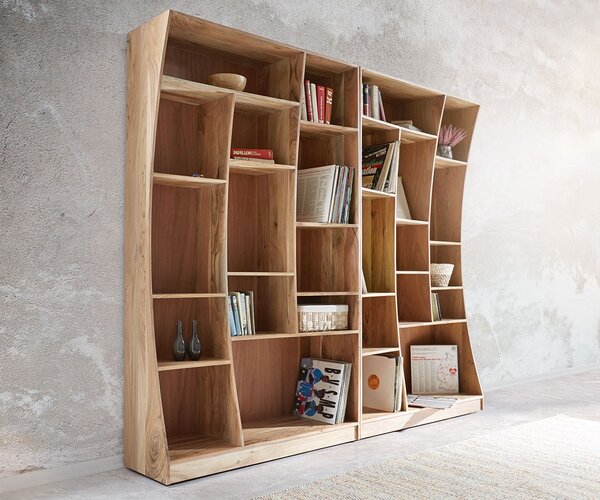 DELIFE Regál Live-Edge 120 cm akácie přírodní pravý
