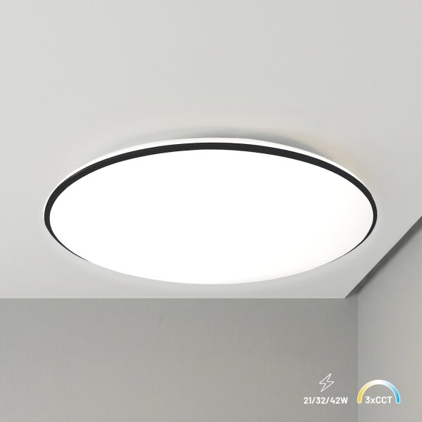 LED Stropní svítidlo HUGO LED/21/32/42W/230V 3000/4000/6500K pr. 45 cm IP54 čer