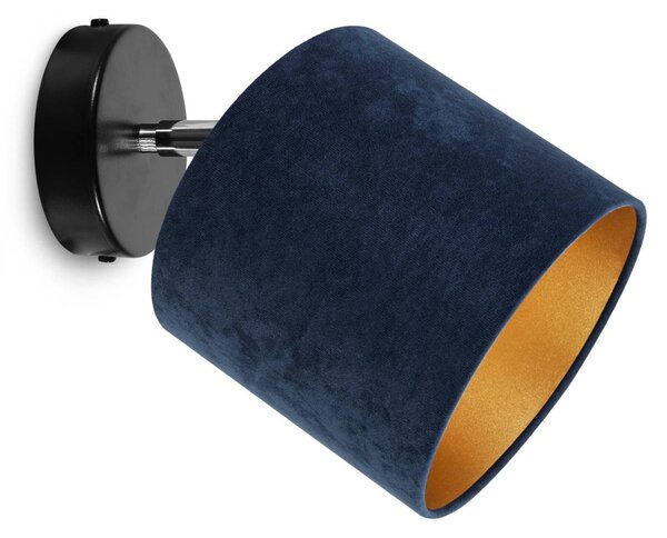 Bodové svítidlo Mediolan, 1x modré/zlaté textilní stínítko, (výběr ze 2 barev konstrukce- možnost polohování)