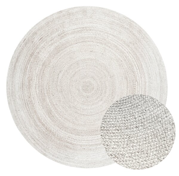 Hanse Home, Kusový koberec Jute Braided 106321 White kruh, 100x100 (průměr) kruh, bílá, chodba / předsíň