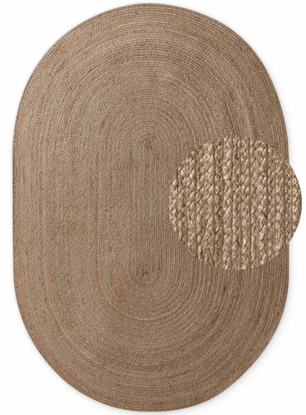 Hanse Home, Kusový koberec Jute Braided 106006 Grey Brown ovál, 160x230 ovál, hnědá, chodba / předsíň