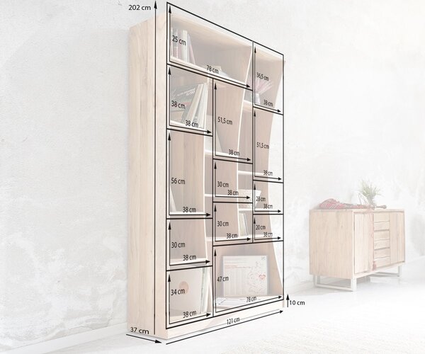 DELIFE Nástěnný regál Live-Edge 120 cm akácie přírodní levý