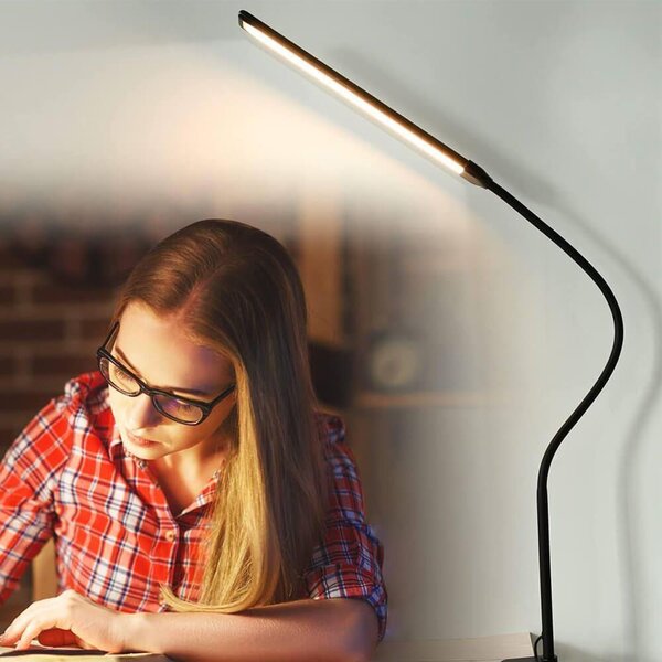 4Leaders Flexibilní stmívatelná LED lampa s klipem černá 71,5 cm