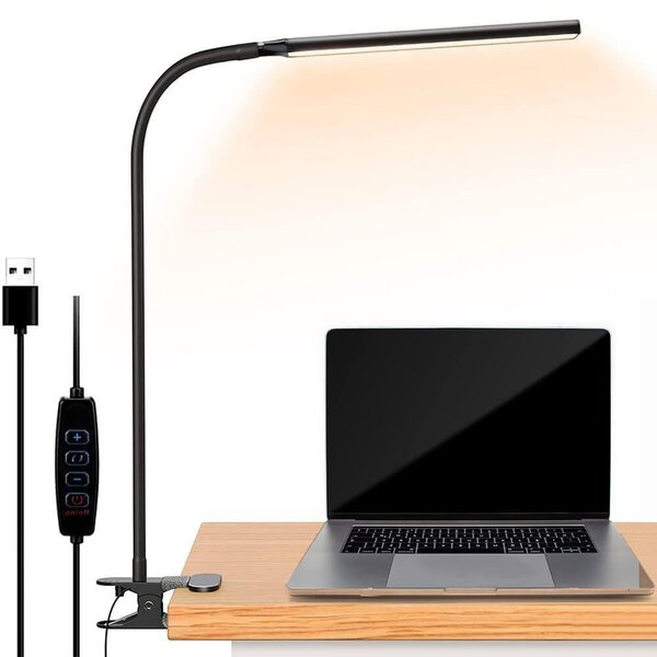 4Leaders Flexibilní stmívatelná LED lampa s klipem černá 71,5 cm