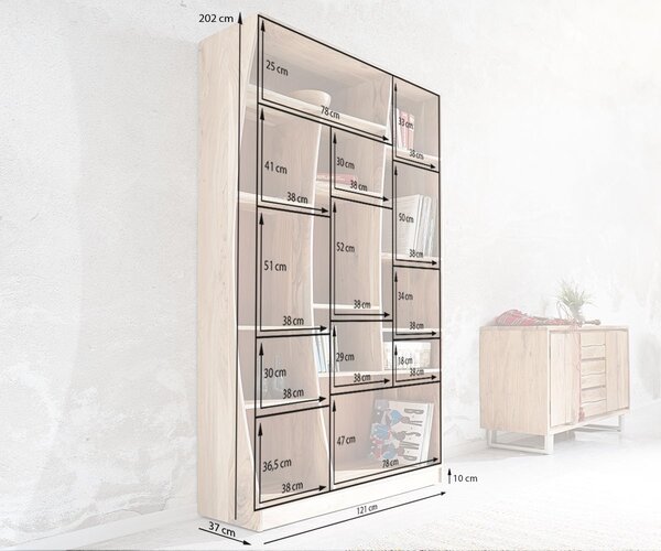 DELIFE Regál Live-Edge 120 cm akácie přírodní pravý