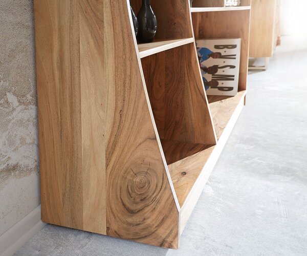 DELIFE Regál Live-Edge 120 cm akácie přírodní pravý