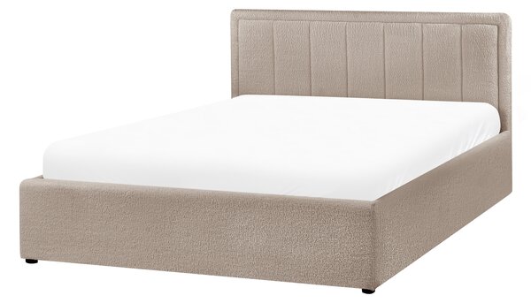Postel s úložným prostorem Buklé MONTLAUR 140 x 200 cm Taupe