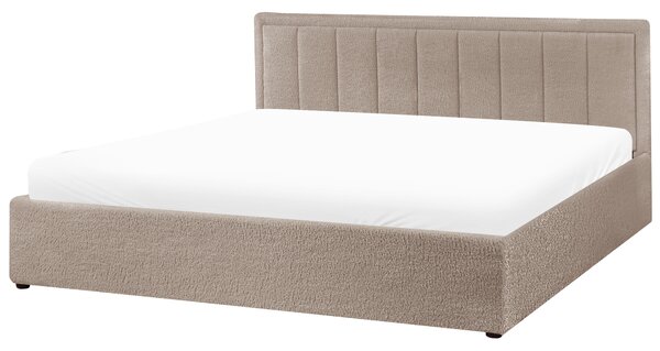 Postel s úložným prostorem MONTLAUR Buklé Taupe 180 x 200 cm