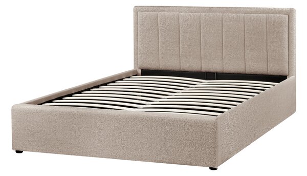 Postel s úložným prostorem Buklé MONTLAUR 140 x 200 cm Taupe
