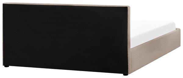 Postel s úložným prostorem MONTLAUR Buklé Taupe 180 x 200 cm