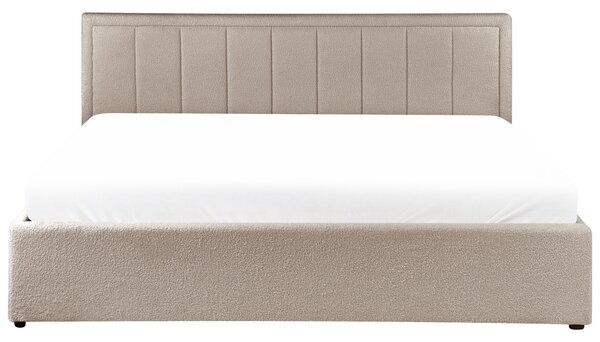 Postel s úložným prostorem MONTLAUR Buklé Taupe 180 x 200 cm