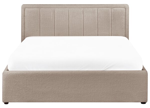 Postel s úložným prostorem Buklé MONTLAUR 140 x 200 cm Taupe