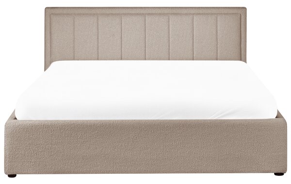 Postel s úložným prostorem Buklé MONTLAUR 160 x 200 cm Taupe