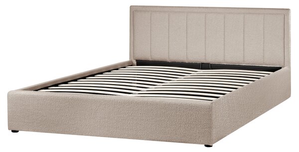 Postel s úložným prostorem Buklé MONTLAUR 160 x 200 cm Taupe