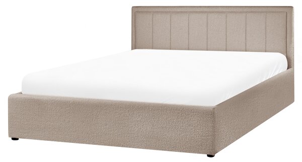 Postel s úložným prostorem Buklé MONTLAUR 160 x 200 cm Taupe