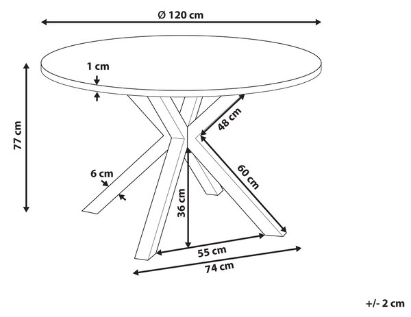 Zahradní jídelní stůl MALETTO 120 cm 120 cm Sklo Černá