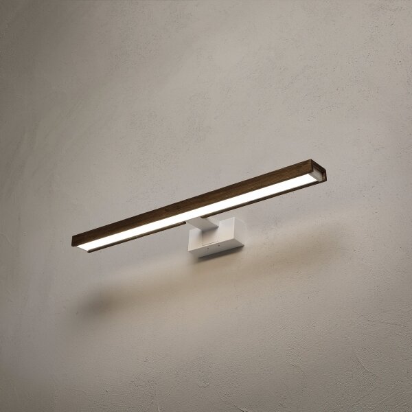 Brilagi-LED Koup osvět zrcad WOODY MIRROR 3v1 LED/12W/230V 60 cm IP44 bílá/dub