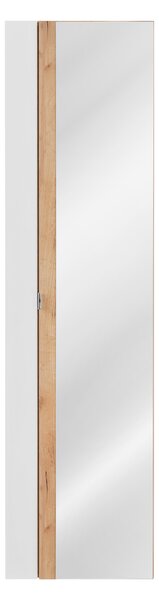 Comad Doplňková koupelnová skříňka vysoká Capri White se zrcadlem 45 zlatý dub craft/bílá/zrcadlovina