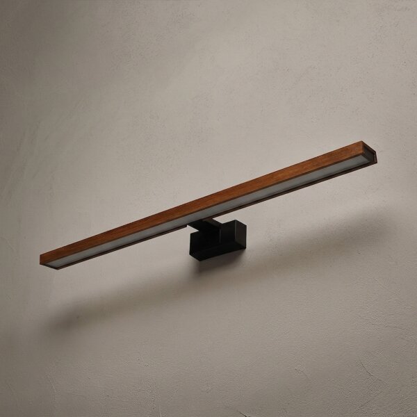 Brilagi-LED Koup osvět zrcad WOODY MIRROR 3v1 LED/15W/230V 80 cm IP44 černá/dub