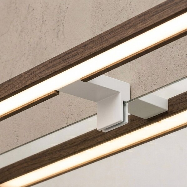 Brilagi-LED Koup osvět zrcad WOODY MIRROR 3v1 LED/12W/230V 60 cm IP44 bílá/dub