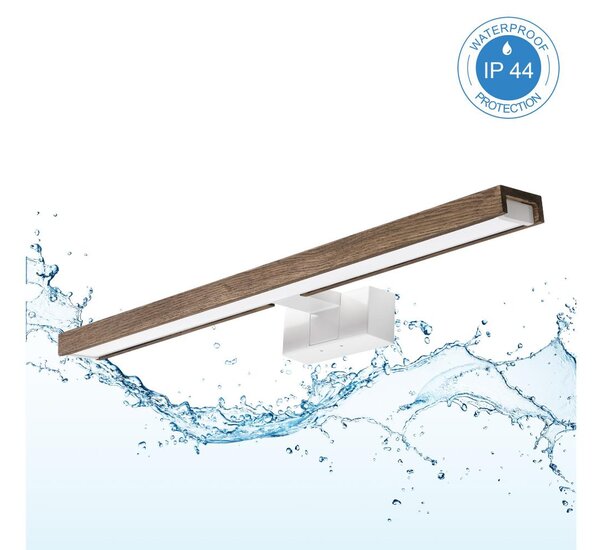 Brilagi-LED Koup osvět zrcad WOODY MIRROR 3v1 LED/12W/230V 60 cm IP44 bílá/dub