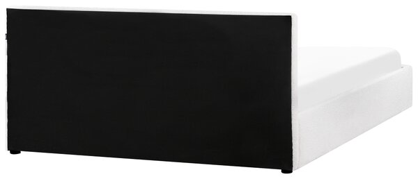 Postel s úložným prostorem Buklé MONTLAUR 180 x 200 cm Bílá