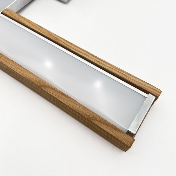Brilagi-LED Koup osvět zrcadla WOODY MIRROR 3v1 LED/8W/230V 40 cm IP44 chrom/dub