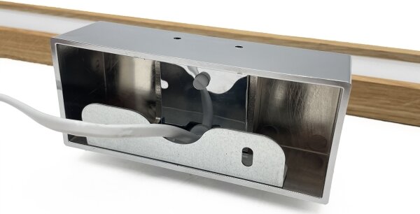 Brilagi-LED Koup osvět zrcad WOODY MIRROR 3v1 LED/12W/230V 60 cm IP44 chrom/dub