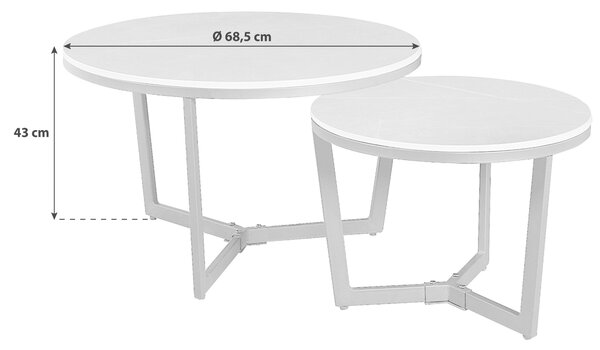 SADA KONFERENČNÍCH STOLKŮ, tmavě šedá, kov, kámen, 68,5/68,5/43 cm MID.YOU - Konferenční stolky, Online Only