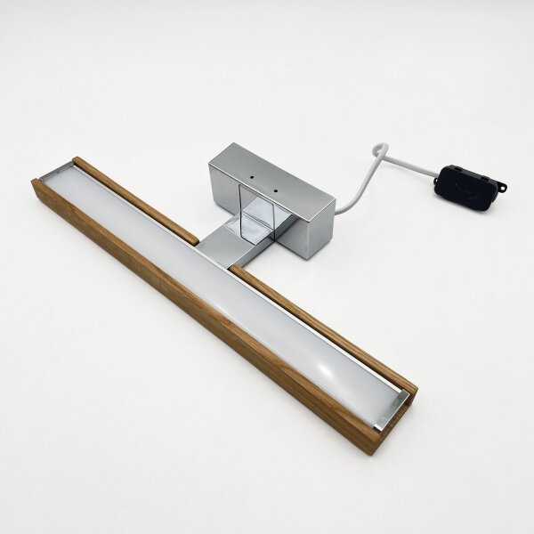 Brilagi-LED Koup osvět zrcadla WOODY MIRROR 3v1 LED/8W/230V 40 cm IP44 chrom/dub