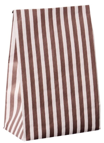 Ib Laursen Papírový sáček Wide Brown Stripes - M IBL344