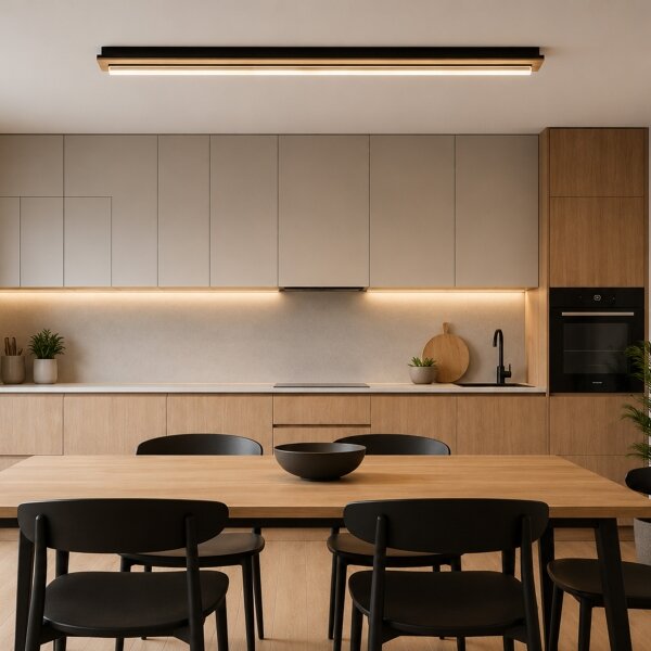 Brilagi - LED Stropní svítidlo WOODY FLAT LED/25W/230V dub/černá