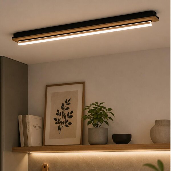 Brilagi - LED Stropní svítidlo WOODY FLAT LED/25W/230V dub/černá