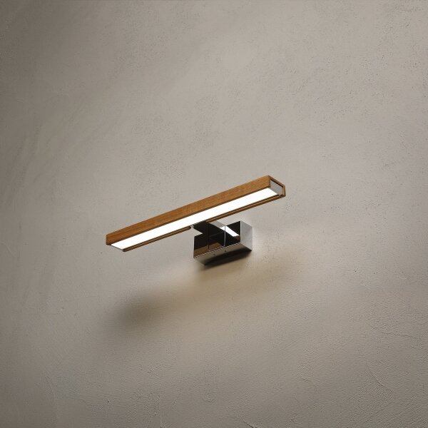 Brilagi-LED Koup osvět zrcadla WOODY MIRROR 3v1 LED/8W/230V 40 cm IP44 chrom/dub