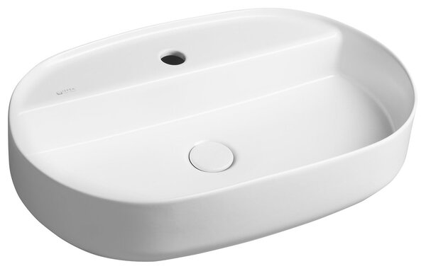 Isvea Isvea, INFINITY OVAL keramické umyvadlo na desku, 60x40 cm, matná bílá, 10NF65060-2L