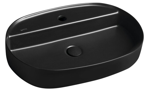 Isvea Isvea, INFINITY OVAL keramické umyvadlo na desku, 60x40cm, černá matná, 10NF65060-2N
