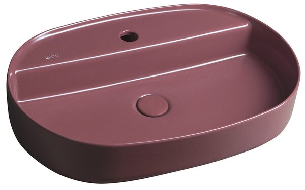 Isvea, INFINITY OVAL keramické umyvadlo na desku, 60x40 cm, matná Maroon Red, 10NF65060-2R