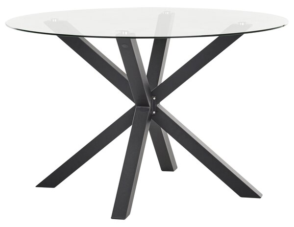 Zahradní jídelní stůl MALETTO 120 cm 120 cm Sklo Černá