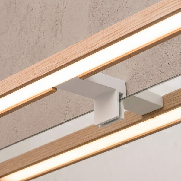 Brilagi - LED Koup osvět zrcadla 3v1 WOODY MIRROR LED/12W/230V IP44 bílá/dub
