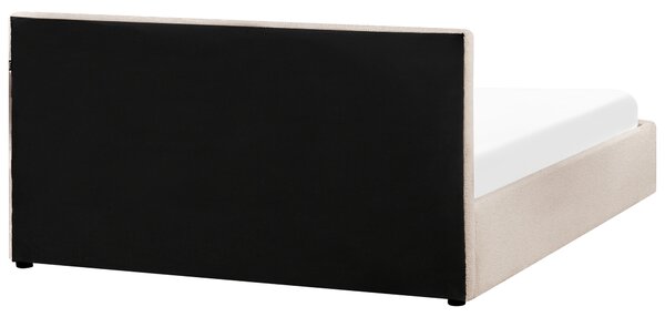 Postel s úložným prostorem Buklé MONTLAUR 160 x 200 cm Béžová