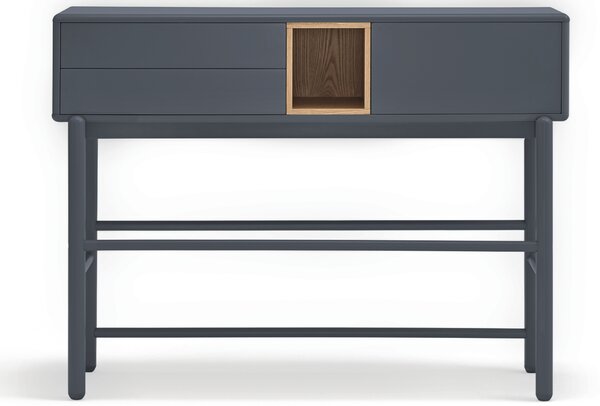 Antracitově šedý lakovaný toaletní stolek Teulat Corvo 120 x 35 cm