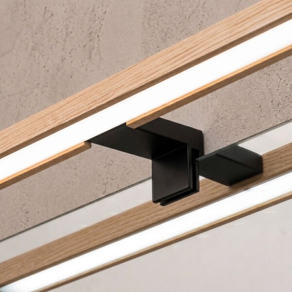 Brilagi - LED Koup osvět zrcadla 3v1 WOODY MIRROR LED/15W/230V IP44 černá/dub