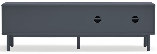 Antracitově šedý lakovaný TV stolek Teulat Corvo 180 x 40 cm