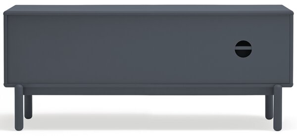 Antracitově šedý lakovaný TV stolek Teulat Corvo 140 x 40 cm
