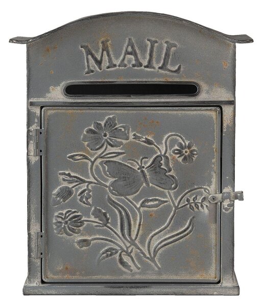 Poštovní schránka Mail šedá s patinou 26 x 31 cm (Clayre & Eef)