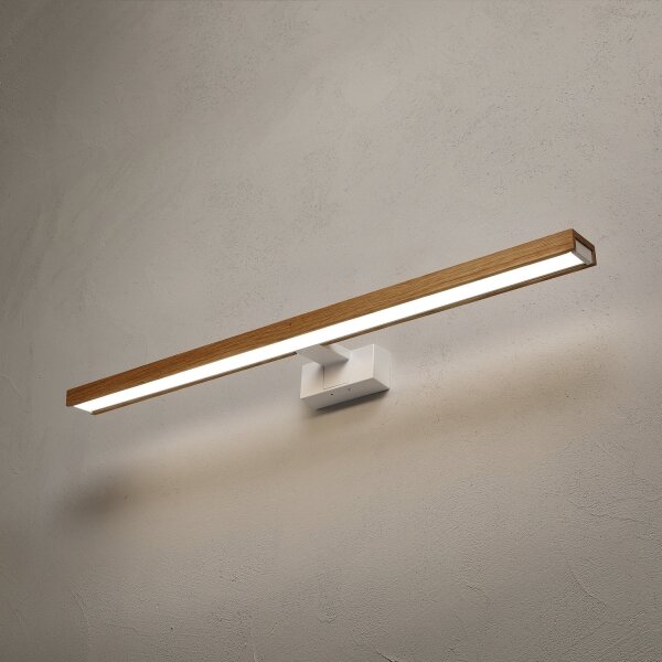 Brilagi - LED Koup osvět zrcadla 3v1 WOODY MIRROR LED/15W/230V IP44 bílá/dub